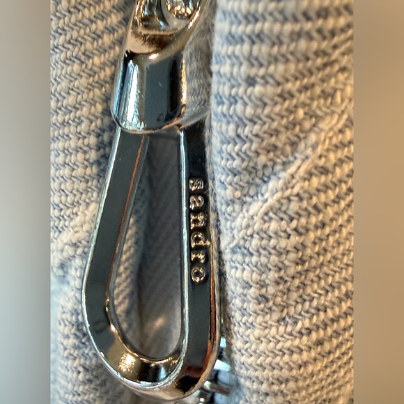 Sandro Quilted Denim Mini Skirt, Front Zip, light blue, A-line, 34 (XS), EUC - Picture 9 of 14